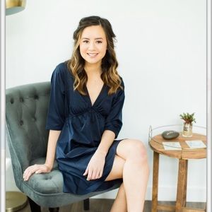 H & M Navy midi dress